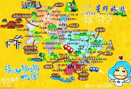 旅游地图漫画|香港旅游手绘地图设计图